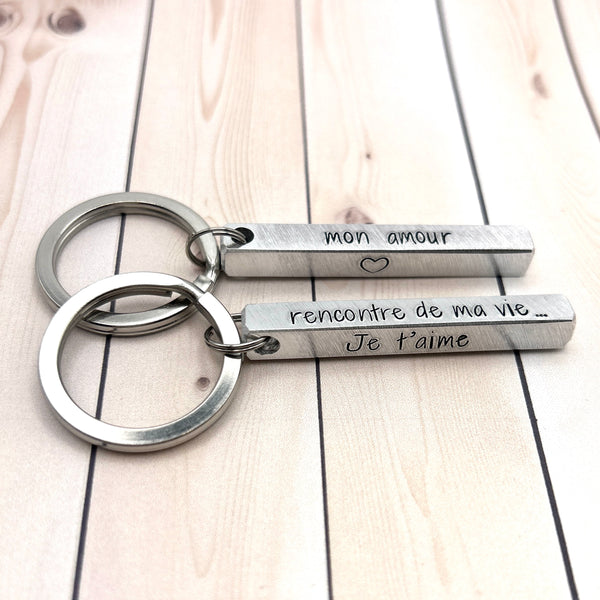 Porte Clé Personnalisé, Porte Clef Barre Argent