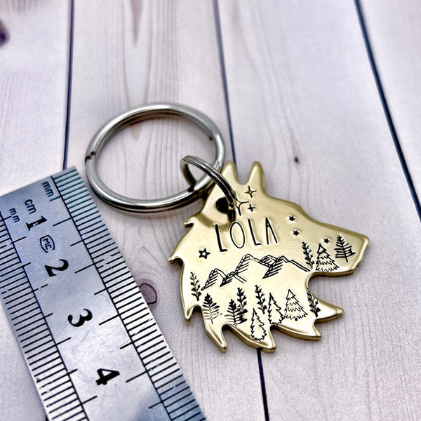 Médaille de Chien Personnalisée, Médaillon Chien Tête de Loup, Médailles pour Animaux