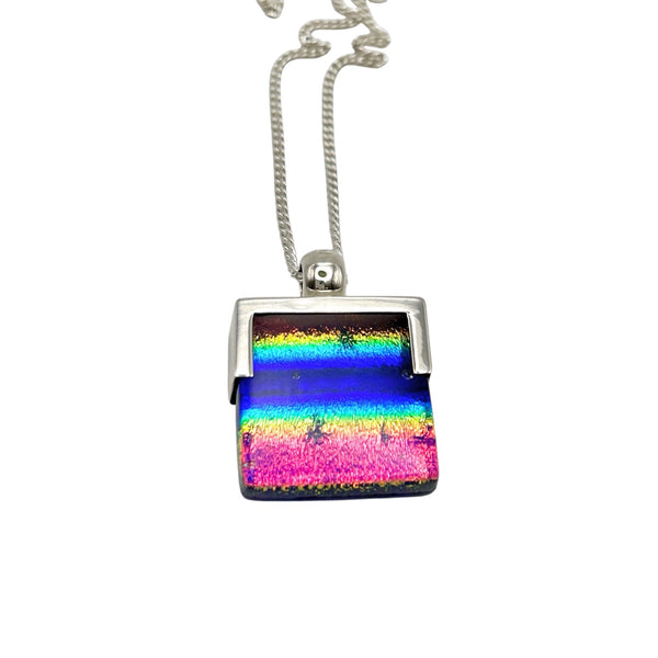 Pendentif en verre dichroïque multicolore éblouissant