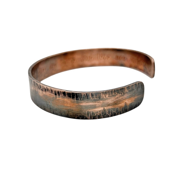 Bracelet Manchette Homme en Cuivre, Citation ou Phrase Personnalisée Gravée"