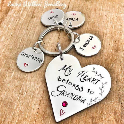 My Heart Belongs to Grandma Keychain